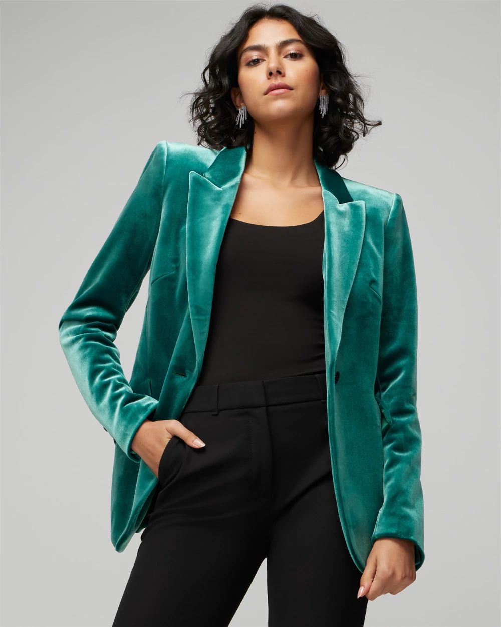WHBM Velvet Editor Blazer White House Black Market